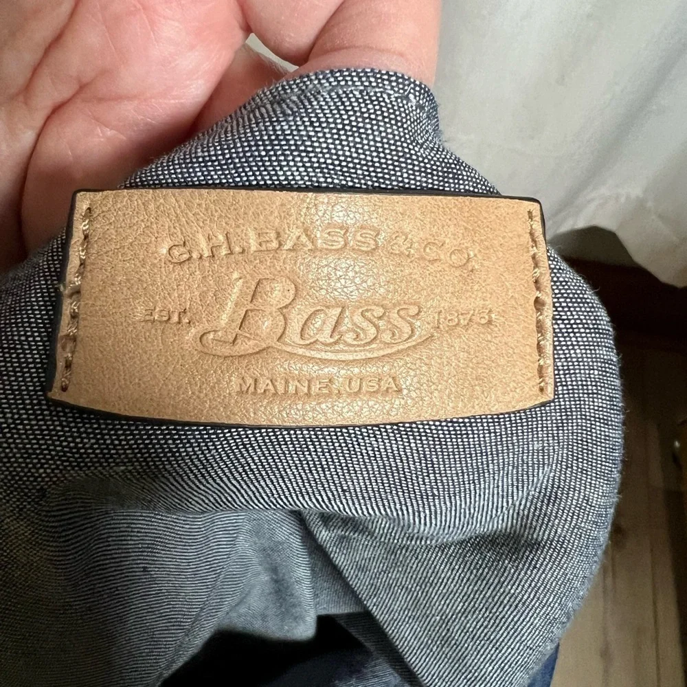 G.H. Bass Blue Denim and Tan Casual Tote Bag with Color Block Design